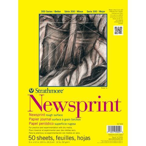 Strathmore Rough Newsprint Paper Pad 9"X12"