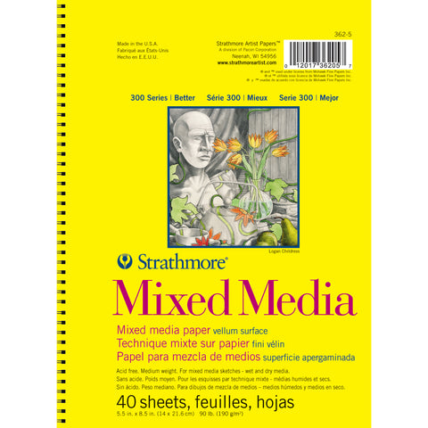 Strathmore Mixed Media Vellum Spiral Paper Pad 5.5"X8.5"