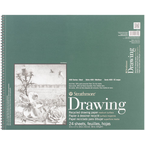 Strathmore Recycled Drawing Spiral Paper Pad 14"X17"