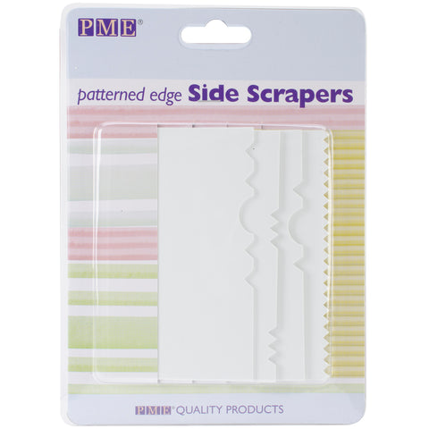 Patterned Edge Plastic Side Scraper Set 4/Pkg