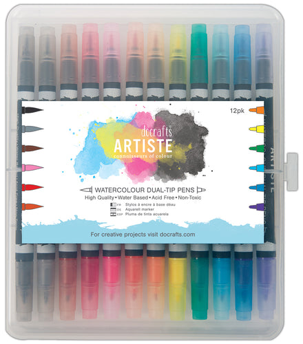 Artiste Watercolor Dual Tip Pens 12/Pkg