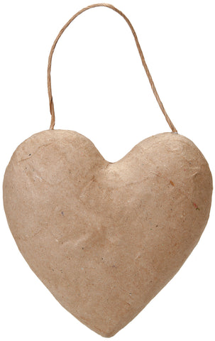 Paper-Mache Puffy Heart Ornament