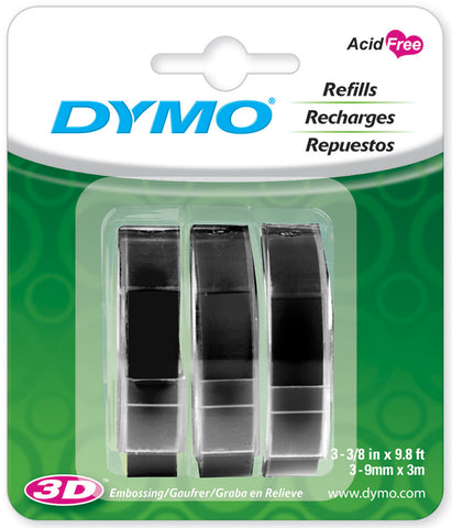 Dymo Caption Maker Tape Refill 3/8&quot;X9.8 Feet 3/Pkg