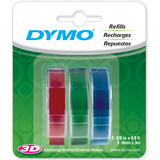 Dymo Caption Maker Tape Refill 3/8&quot;X9.8 Feet 3/Pkg