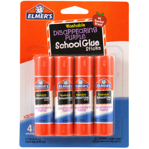 Elmer's Washable School Glue Sticks - Purple 4/Pkg