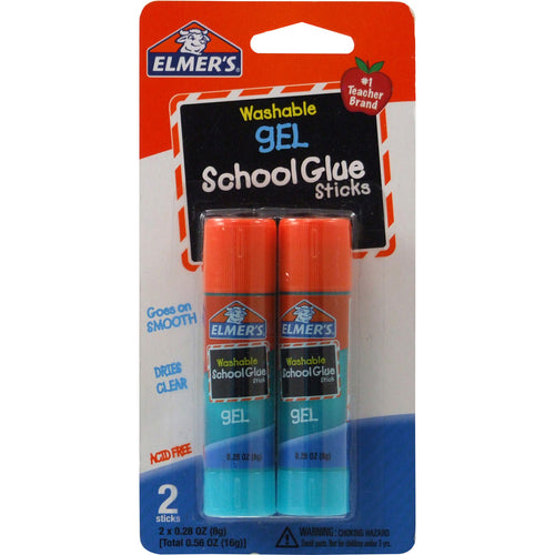 Elmer's Washable School Gel Glue Sticks 2/Pkg