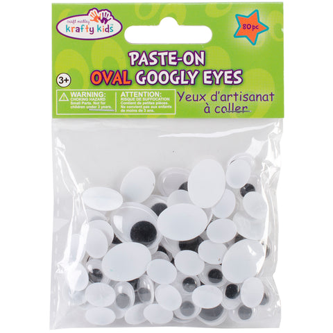 Paste-On Googly Eyes Assorted 10mm To 19mm 80/Pkg