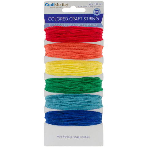 Mulitpurpose Colored Craft String 29.5'/Pkg