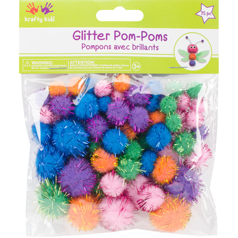 Glitter Pom-Poms Variety Pack 75/Pkg