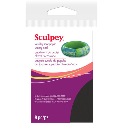 Sculpey Wet/Dry Sandpaper Variety Pack 8/Pkg
