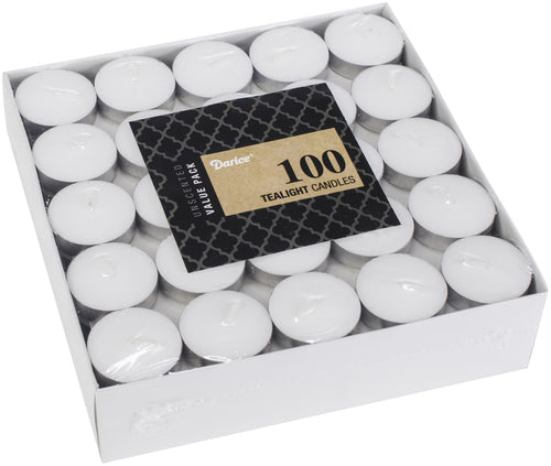Unscented Wax Tea Lights 1.5"X.5" 100/Pkg