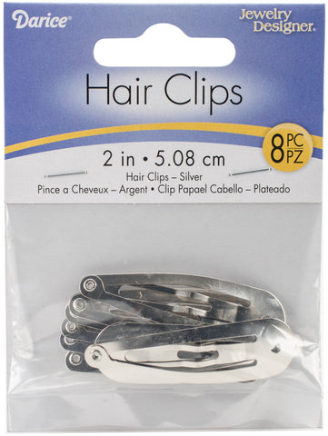 Snap-On Hair Clips 2" 8/Pkg