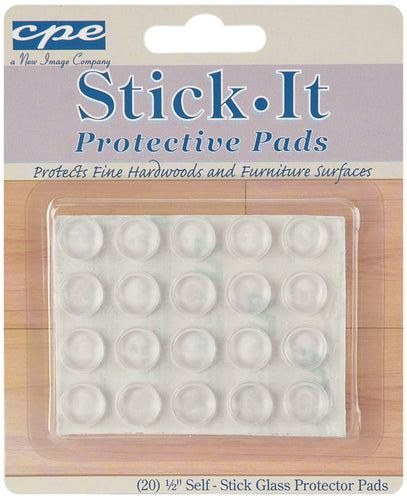 Stick-It Glass Protective Pads .5" 20/Pkg