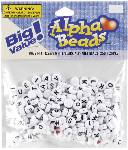 Alphabet Beads 7mm 250/Pkg