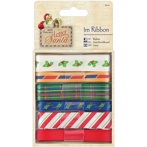 Papermania Letter To Santa Ribbon 6/Pkg