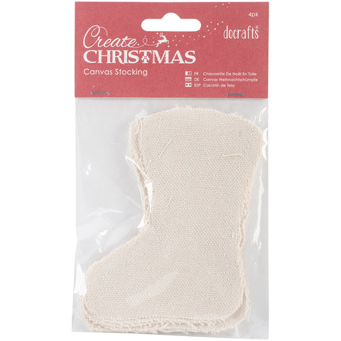Papermania Create Christmas Canvas Stockings 4/Pkg