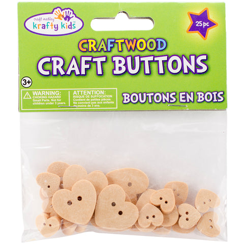 Craftwood Shaped Buttons 13mm To 27mm 25/Pkg