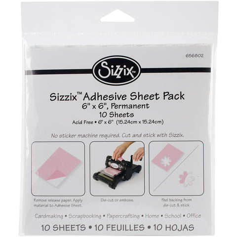 Sizzix Adhesive Sheets 6"X6" 10/Pkg