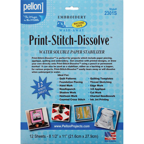 Pellon Print-Stitch-Dissolve Embroidery Paper Stabilizer