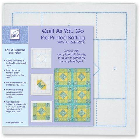 June Tailor Quilt As You Go Printed Quilt Blocks On Batting
