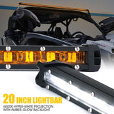 Xprite Sunrise Series 20" Single Row 90W LED Light Bar with Amber Backlight
