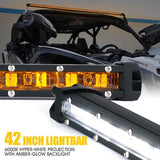 Xprite Sunrise Series 42" Single Row 200W LED Light Bar with Amber Backlight