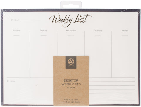 Weekly Note Pad Gold Foil