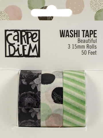 Carpe Diem Beautiful Washi Tape 3/Pkg
