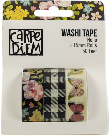 Carpe Diem Hello Washi Tape 3/Pkg