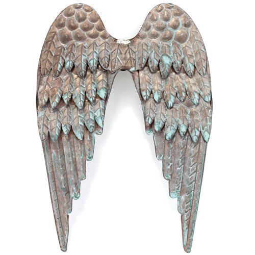 Copper Patina Metal Angel Wings 8"X10"