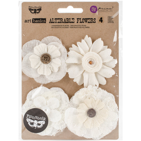 Finnabair Alterable Fabric Flowers 4/Pkg