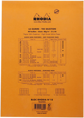Rhodia Lined Pad W/Margin 8.25"X11.75"