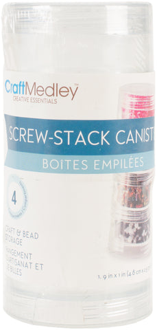 Bead Storage Screw-Stack Canisters 1.875&quot;X1&quot; 4/Pkg