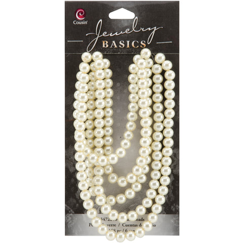 Jewelry Basics Pearl Beads 6mm 158/Pkg