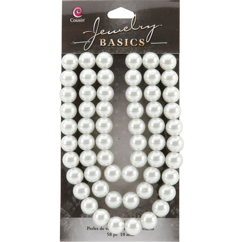 Jewelry Basics Pearl Beads 10mm 58/Pkg