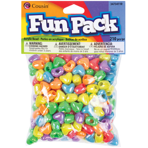 Fun Pack Acrylic Heart Beads 210/Pkg