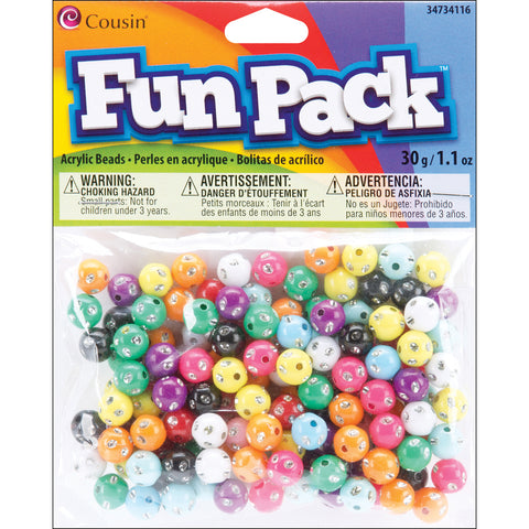 Fun Pack Acrylic Round Beads 1.1oz