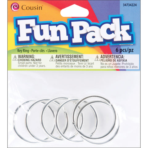 Fun Pack Key Rings 6/Pkg