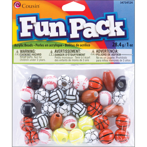 Fun Pack Acrylic Sports Beads 1oz