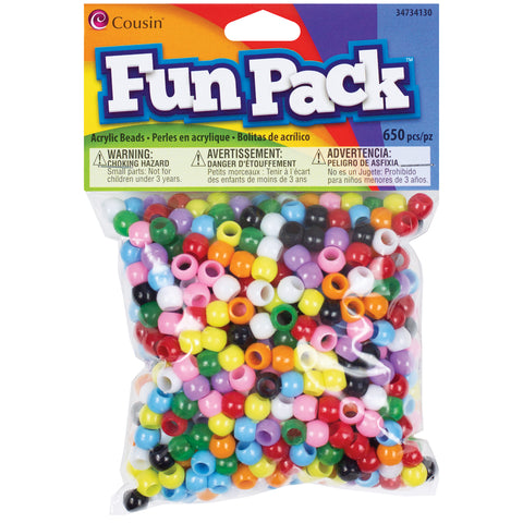 Fun Pack Acrylic Pony Beads 650/Pkg