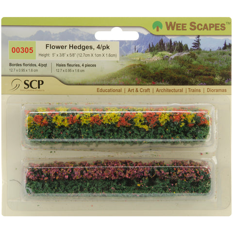 Flower Hedges 5"X.375"X.625" 4/Pkg