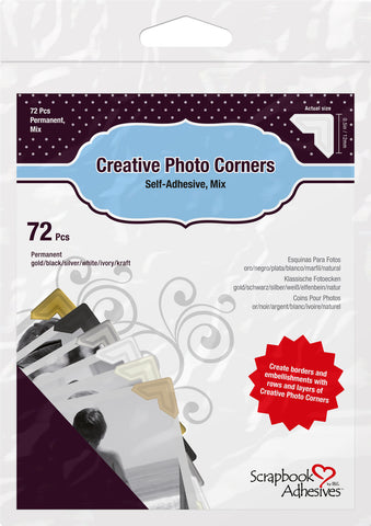 Scrapbook Adhesives Paper Photo Corners Self-Adhesive 72/Pkg