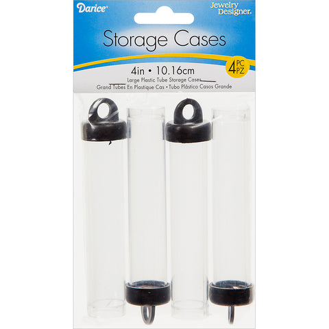 Plastic Storage Tubes 4"X.75" 4/Pkg