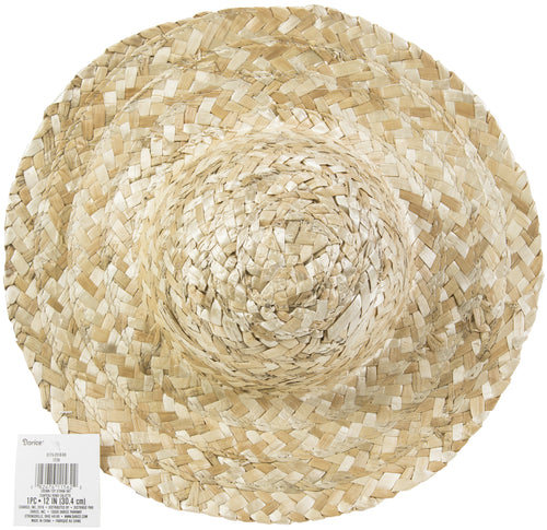 Round Top Straw Hat 12"