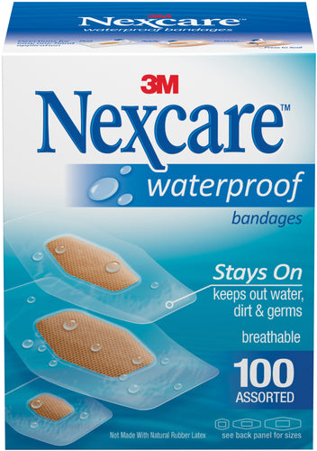 Nexcare Waterproof Bandages 100/Pkg