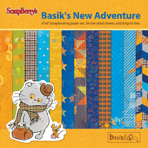 ScrapBerry's Basik's New Adventure Paper Pack 6"X6" 24/Pkg