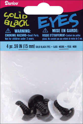 Shank Back Solid Eyes 15mm 4/Pkg