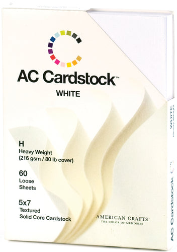 American Crafts Textured Cardstock Pack 5&quot;X7&quot; 60/Pkg