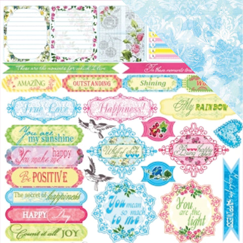 ScrapBerry's Floral Embroidery Double-Sided Cardstock 12"X12