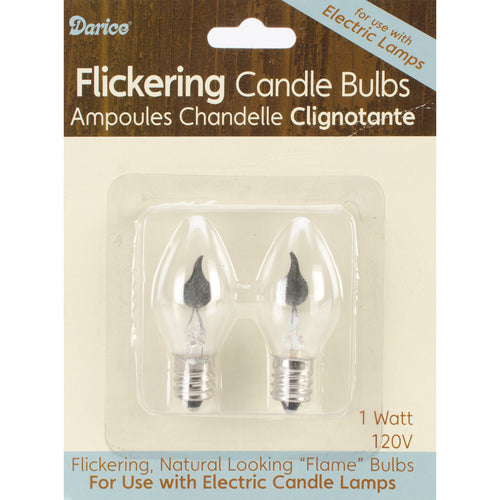 Electric Flickering Candle Bulbs 2/Pkg